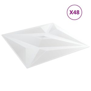 Sienų plokštės vidaXL 50×50 cm baltos  eps 3D raštas
