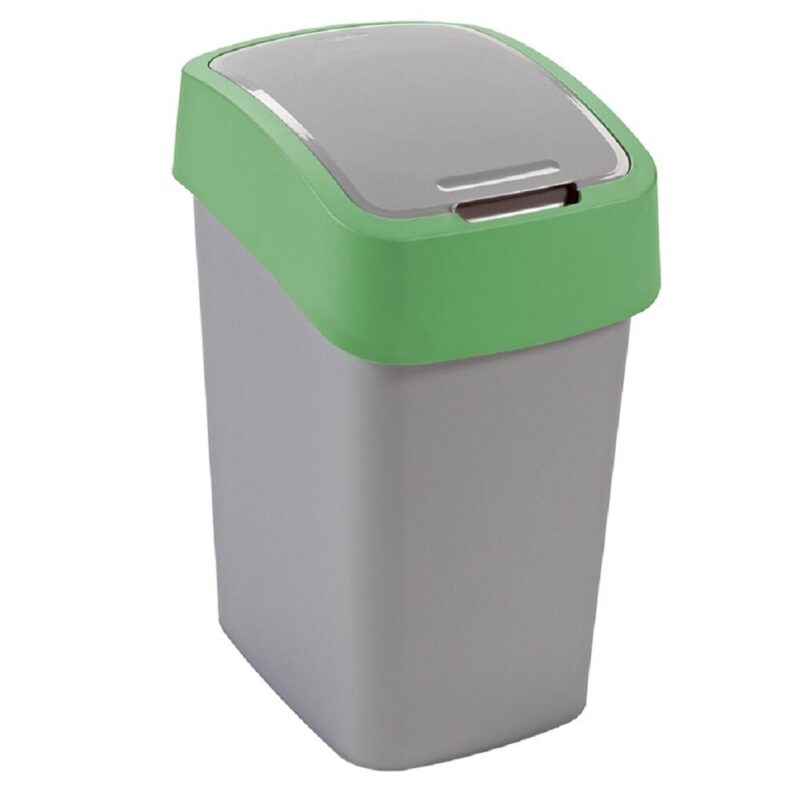 Šiukšliadėžė Curver Flip Bin 50 L, pilka/žalia