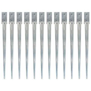 Smeigiami kuoliukai 12vnt 7x7x90cm sidabriniai plienas