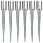 Smeigiami kuoliukai 6 vnt sidabriniai 10x76 cm plienas