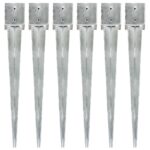 Smeigiami kuoliukai 6vnt 12x12x89cm plienas sidabriniai