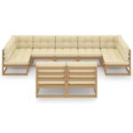 Sodo baldų komplektas 9 dalių su pagalvėlėmis  tvirtas ir modernus