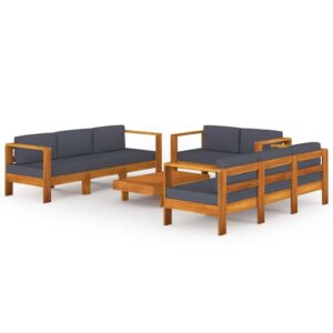 Sodo baldų komplektas 8 dalių su pagalvėmis akacijos mediena