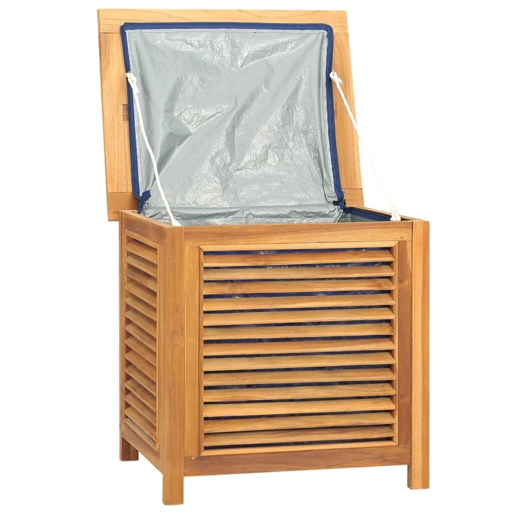sododaiktadezesukrepsiuvidaxl60x50x58cmb55a0atsiliepimaireference  belsilt Medinė sodo daiktadėžė su krepšiu vidaXL 60x50x58 cm