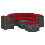 Raudonas 8 dalių sodo komplektas iš pušies medienos  belsilt