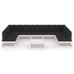 Sodo komplektas su pagalvėlėmis 10 dalių baltas | Belsilt