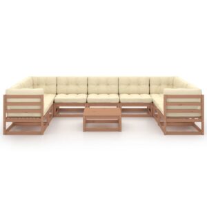 Sodo komplektas su pagalvėlėmis 10 dalių rudas | Belsilt