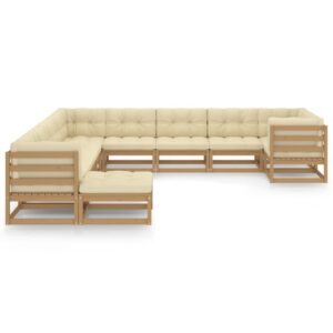 11 dalių medinis sodo komplektas su pagalvėlėmis  tvirtas ir patogus