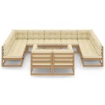 Sodo komplektas su pagalvėlėmis 12 dalių rudas   belsilt