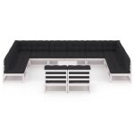 Sodo komplektas su pagalvėlėmis 13 dalių baltas  belsilt