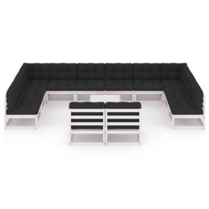 Sodo komplektas su pagalvėlėmis 13 dalių baltas  belsilt