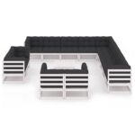 Sodo komplektas su pagalvėlėmis 14 dalių baltas | Belsilt