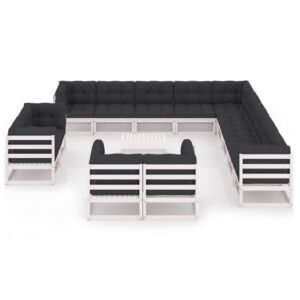 Sodo komplektas su pagalvėlėmis 14 dalių baltas | Belsilt