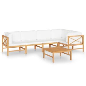 Sodo komplektas su pagalvėlėmis 6 dalių medinis  Kreminė