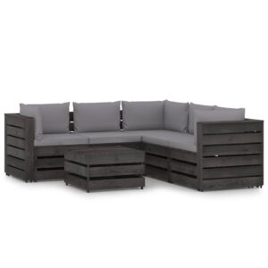 Sodo komplektas su pagalvėlėmis, 6 dalių, juodas
