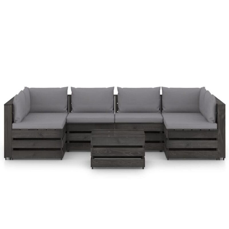 Sodo komplektas su pagalvėlėmis, 7 dalių, juodas - Image 2