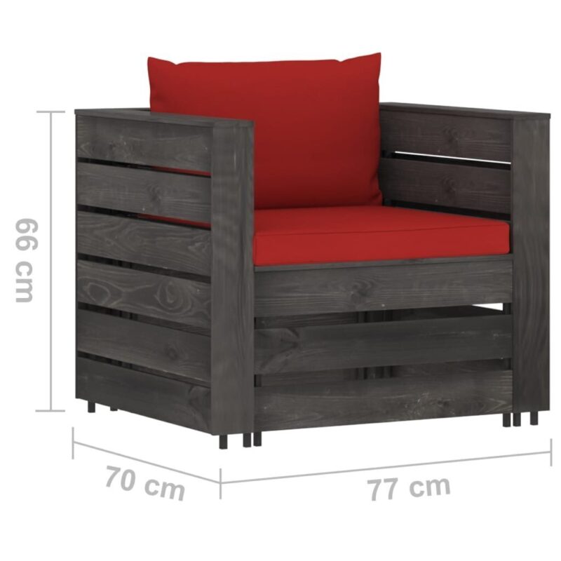 Sodo komplektas su pagalvėlėmis, 7 dalių, juodas - Image 9
