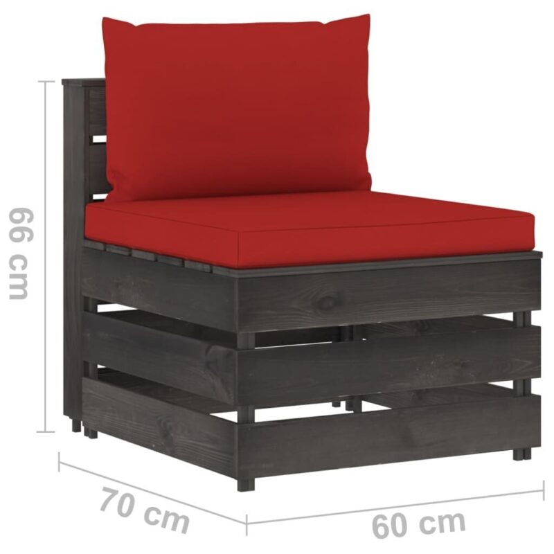 Sodo komplektas su pagalvėlėmis, 7 dalių, juodas - Image 7