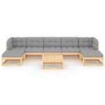 Sodo komplektas su pagalvėlėmis 8 dalių rudas  tvirtumas ir komfort