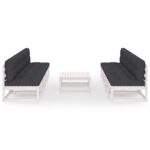 Baltas 9 dalių sodo komplektas su pagalvėlėmis   Belsilt