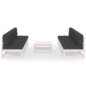 Baltas 9 dalių sodo komplektas su pagalvėlėmis   Belsilt