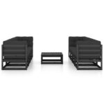 Sodo komplektas su pagalvėlėmis 9 dalių Juodas | Belsilt