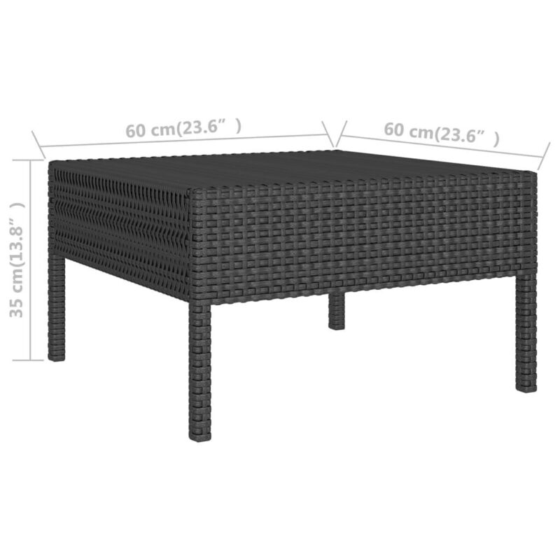 Sodo komplektas su pagalvėlėmis, 9 dalių, juodas, poliratanas, Juoda - Image 4
