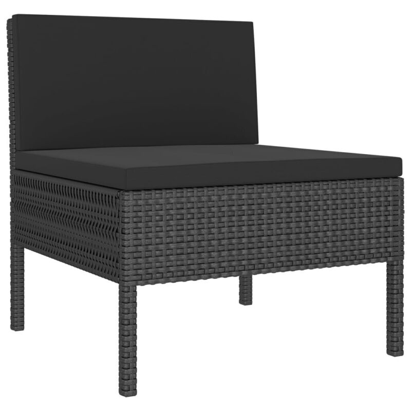Sodo komplektas su pagalvėlėmis, 9 dalių, juodas, poliratanas, Juoda - Image 4