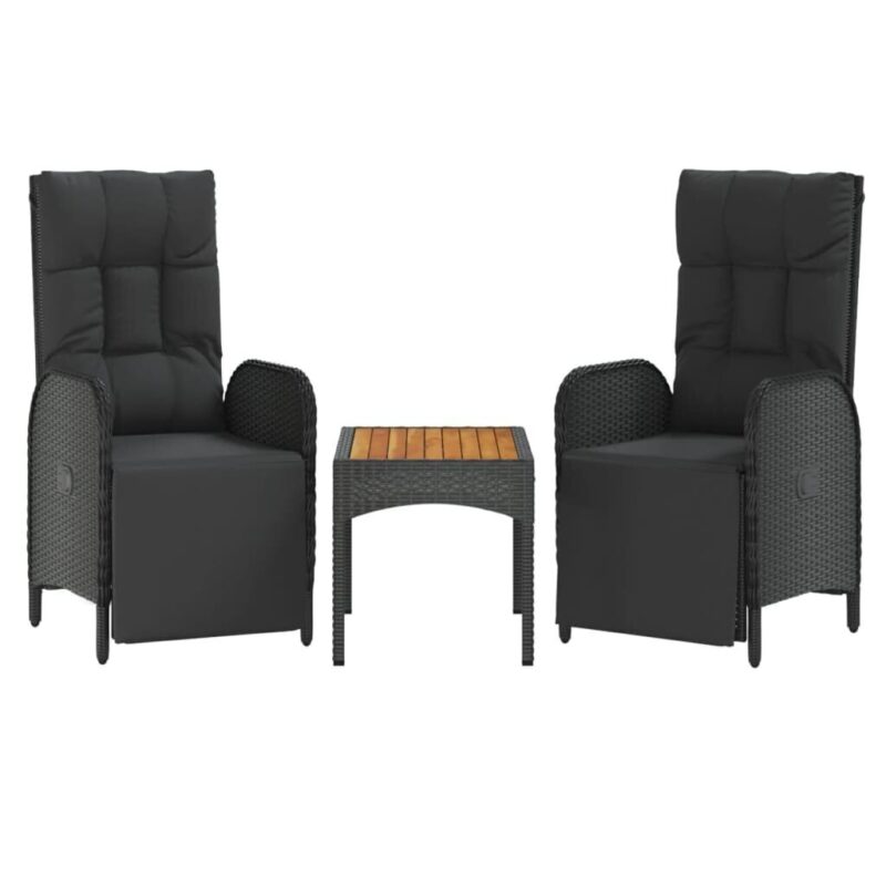 Sodo komplektas su pagalvėlėmis vidaXL, juodas - Image 3
