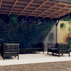 Sodo komplektas su pagalvėmis 7 dalių iš pušies medienos