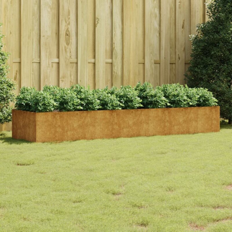 Sodo lovelis 280x80x40 cm iš Corten plieno  tvirtas ir ilgaamžis