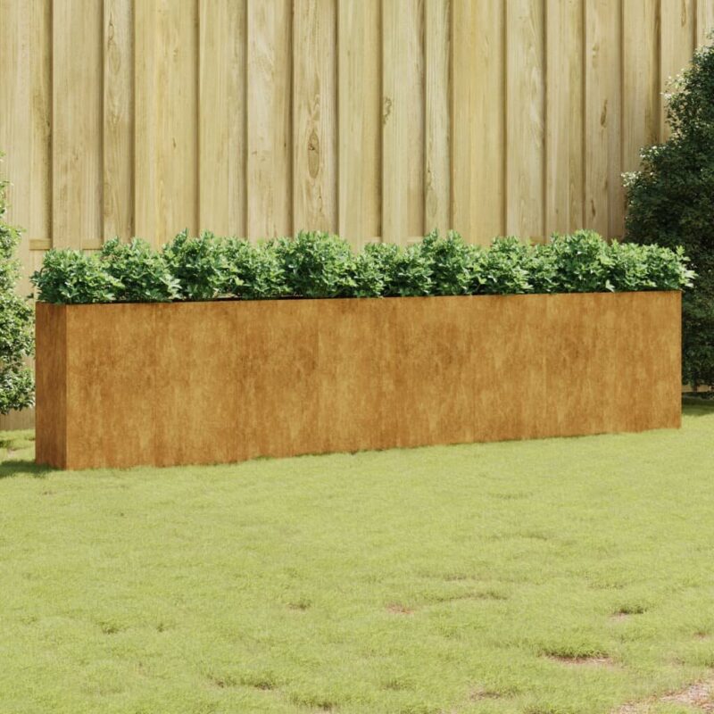 Sodo lovelis 360x40x80 cm iš Corten plieno  tvirtas ir ilgaamžis