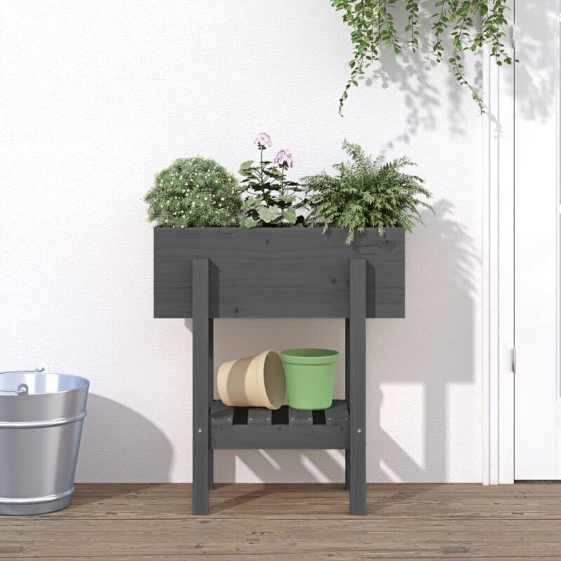 Medinis sodo lovelis 62x30x69cm su lentyna  belsilt