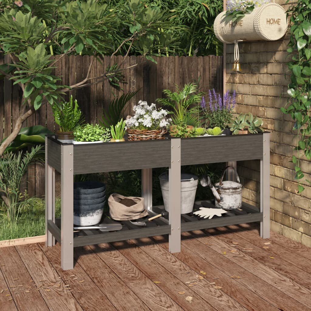 sodolovelissulentynavidaxl150x50x75cm33550kainareference  belsilt Sodo lovelis su lentyna vidaXL 150x50x75cm pilkas | belsilt