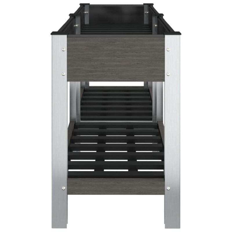 Sodo lovelis su lentyna vidaXL 150x50x75cm pilkas | belsilt