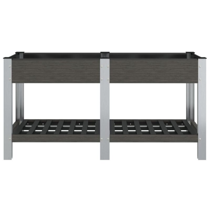 Sodo lovelis su lentyna vidaXL 150x50x75cm pilkas | belsilt