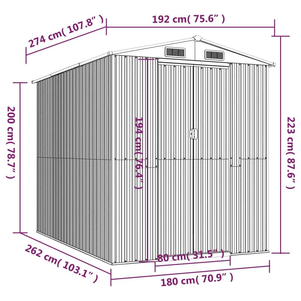 sodopasiureplienas192x274x223cmsviesiaipilkac0e7catsiliepimaireference  belsilt Sodo pašiūrė 192x274x223 cm šviesiai pilka iš plieno