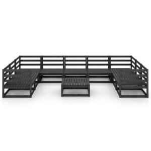 Sodo poilsio baldų komplektas 10 dalių juodas  tvirtas ir modernus