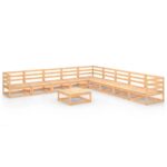 Sodo poilsio baldų komplektas 10 dalių iš pušies medžio