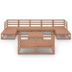 Sodo poilsio baldų komplektas 10 dalių rudas   Belsilt