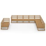 Sodo poilsio baldų komplektas 10 dalių pušies mediena rudas