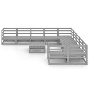 Sodo poilsio baldų komplektas 11 dalių iš medžio masyvo