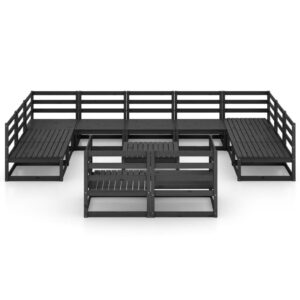 Sodo poilsio baldų komplektas 12 dalių iš medžio masyvo