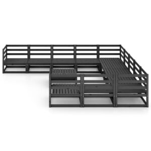 Sodo poilsio baldų komplektas 12 dalių juodas  Belsilt