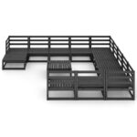 Sodo poilsio baldų komplektas 13 dalių juodas | belsilt