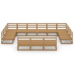 Sodo poilsio baldų komplektas 13 dalių iš pušies masyvo