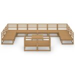 Sodo poilsio baldų komplektas 13 dalių iš pušies  belsilt