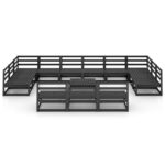 Sodo poilsio baldų komplektas 14 dalių iš medžio masyvo