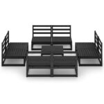 Sodo poilsio baldų komplektas 9 dalių juodas  tvirtas ir stilingas