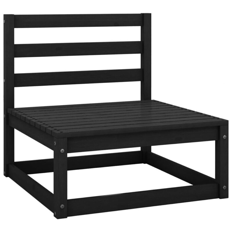 Sodo poilsio baldų komplektas, 9 dalių, juodas, Juoda - Image 4